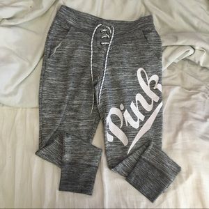 VS PINK Lace Up Jogger Sweatpants